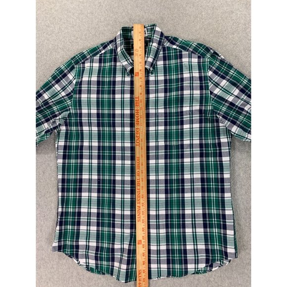 J Crew Mercantile Flex Cotton Blend‎ Plaid Button Down Shirt (Men's Large) Green - Picture 9 of 12